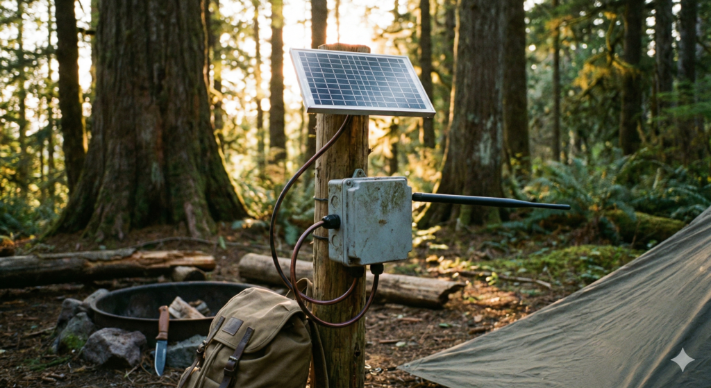 DIY Meshtastic solar power node in the forest